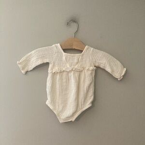 $15 ADD ON Grayson Mini Romper Toddler Ruffles Rylee +‎ Cru Cotton Light Cream